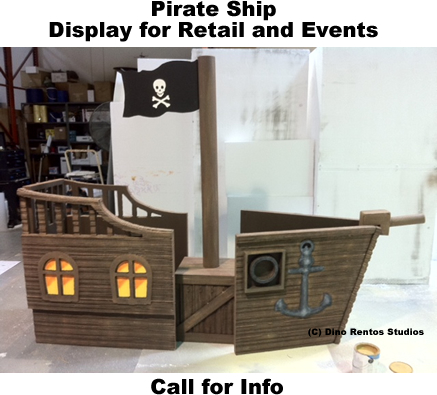 Custom Pirate Ship Retail Foam Prop Display