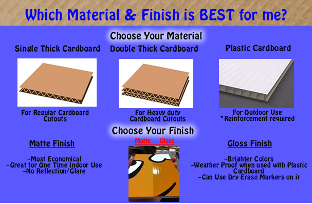 cardboard substrate type materials and finish