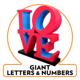 big - giant - foam - cardboard-plastic-wood number and letters