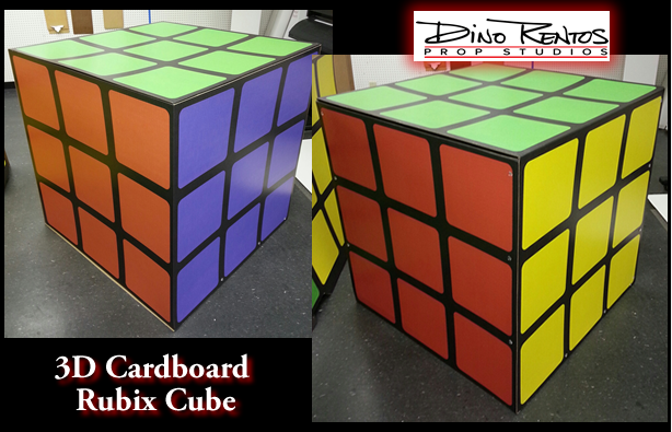 3D Cardboard Rubix Cube Cutout Standup Prop and Display