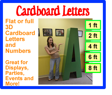 CARDBOARD LETTERS AND NUMBERS