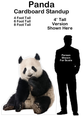 Panda Cardboard Cutout Standup Prop 