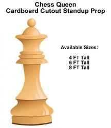 Chess Queen Wood Cardboard Cutout Standup Prop