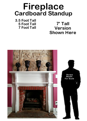 Fireplace Cardboard Cutout Standup Prop