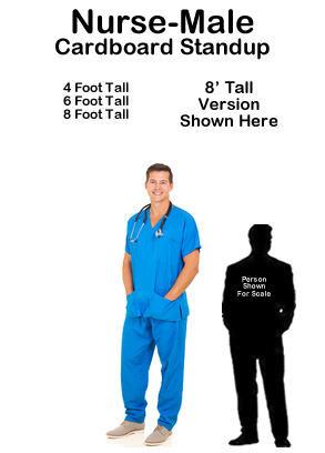 Nurse Male Cardboard Cutout Standup Prop