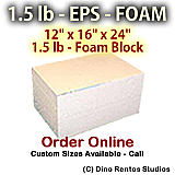 EPS Foam Block - 1.5 lb Density -12x16x24