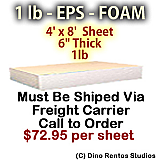 EPS Foam Sheet - 1 lb Density - 48x96x6