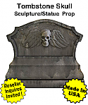 Tombstone Skull Sculpture Statue Prop