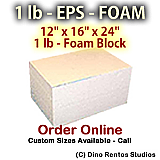 EPS Foam  Block - 1 lb Density -12x16x24