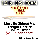 EPS Foam Sheet - 1.5 lb Density - 48x96x1 
