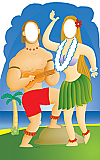 Hawaiians with Ukulele Cardboard Stand-in 