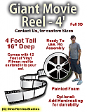 Giant 4 Foot Movie Reel With Film Foam Prop