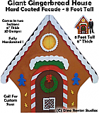 8 Foot Foam Hardcoated Gingerbread House Display/Prop