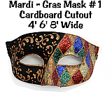 Mardi Gras Mask 1 Cardboard Cutout Standup Prop